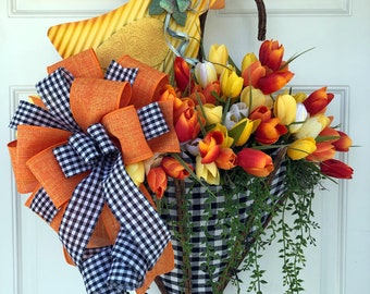 Colgador de puerta de primavera, decoración de primavera, colgador de puerta de todos los días, decoración de Pascua