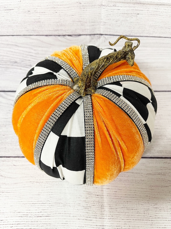 Velvet Pumpkins, Checkered Pumpkins, Wreath Attachments, Rhinestone Pumpkin, Glam Pumpkin