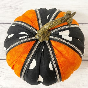 Fabric Pumpkins, Fall Décor, Wreath Attachments, Polka Dot Pumpkin, Rhinestone Pumpkin