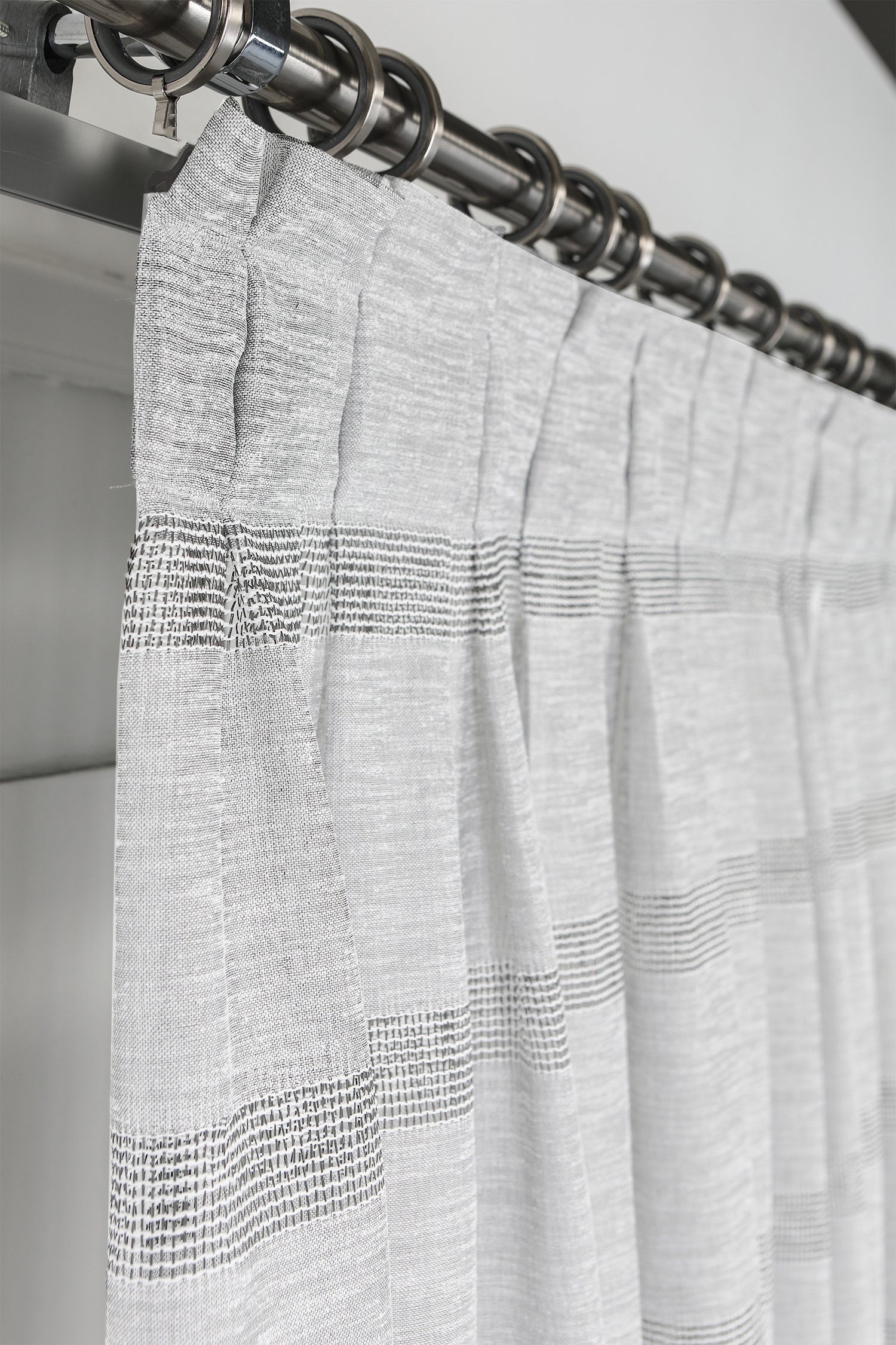 Semi-sheer Gauze Curtain With Minimal Detail of Fiber Textured - Etsy ...