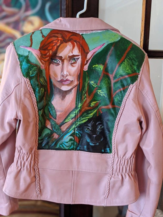 Hand Painted Leather Jacket. Original 