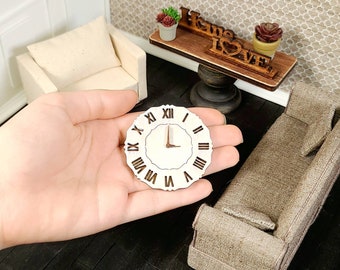 1Pc 1:12 Dollhouse Miniature Wall Clock Doll House Home Decor Accessories ToJKU