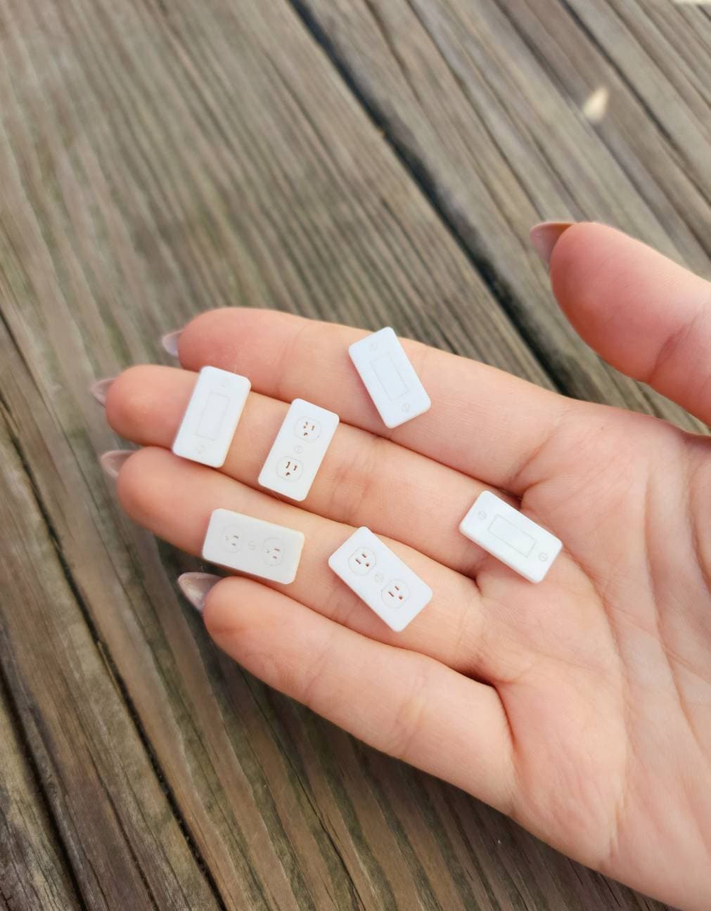 Miniature Power Outlet and Light Switches (6pc) - 1:12, Dollhouse Furniture, Fairy Garden, Modern, Appliances, House Decor, Accessories