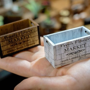 Miniature Vintage Rustic Farmhouse Crate (1pc) - Dollhouse, Decorations Box, Flower, 1:12, Furniture, farmhouse, Bedroom, DIY, Storage