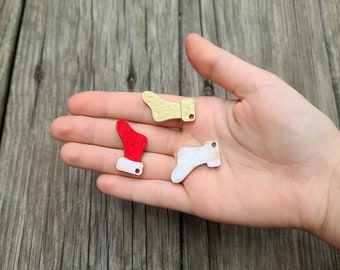 Miniature Dollhouse Christmas Stockings Decor (3pc) (1:12 Scale)- Miniatures, Fairy Garden, Fairy House, Dollhouse Accessories, Holidays