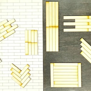 Dollhouse Miniature DIY Wooden Planks Flooring - (1:12 scale), Dollhouse Miniatures, Mini furniture, Wood Flooring, Unfinished, Crafts