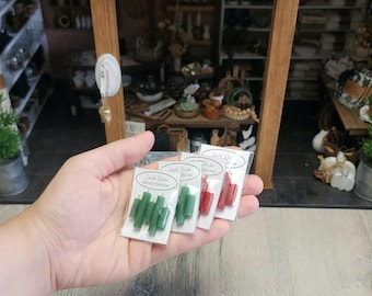 Juego de velas en miniatura para casa de muñecas (5 piezas) - Escala 1/12, Decoración, Jardín de hadas, Rústico, Beesax, Casa de campo, Manualidades, Arte, Proyecto, Diorama