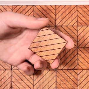 1/12 Dollhouse Wooden Flooring Tiles - Dollhouse Miniatures, Mini furniture, Wood Flooring, Accessories Decorations, Floor