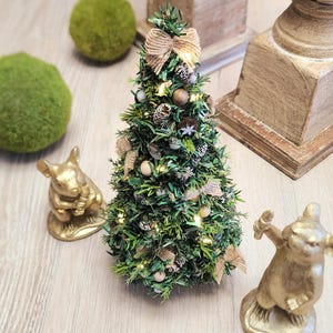 Miniature Dollhouse Christmas Tree (1:12 Scale) - Dollhouse Miniatures, Modern, Farm House, Accessories, Holidays, Winter, Handmade