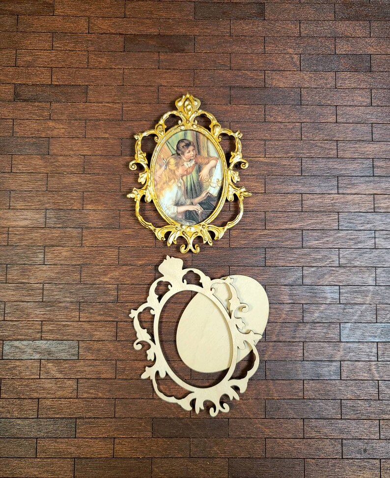 Dollhouse Miniature Picture Frame DIY dollhouse Miniatures Etsy