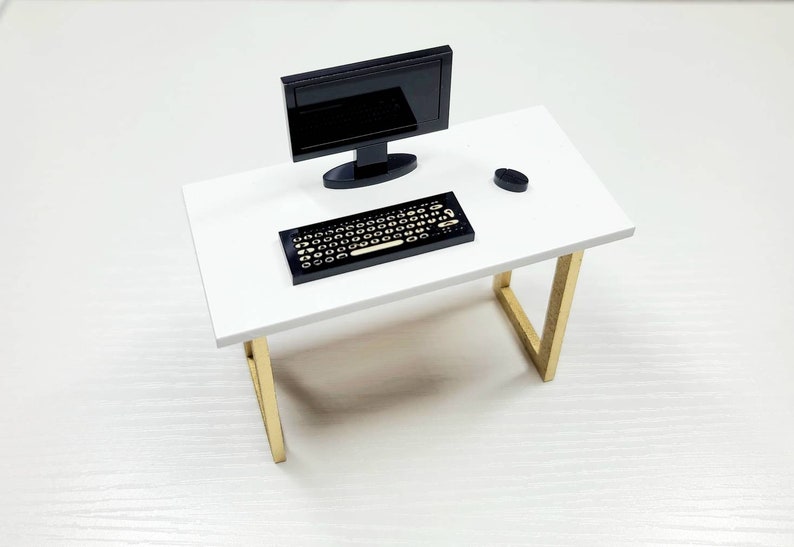 Dollhouse Miniature Computer Monitor 112 Doll Furniture Etsy