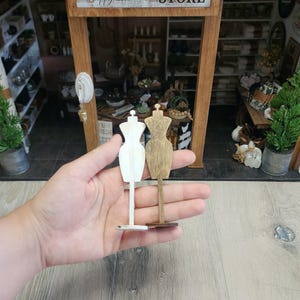 Dollhouse Miniature Wood Mannequin - 1:12, Doll Furniture, Fairy Garden, Boutique, Floor Decor, Mini Decorations, Accessories, Fashion
