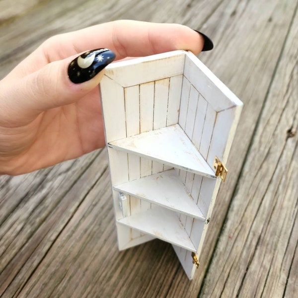 1/12 Miniature Dollhouse Door Shelf (1pc) - Miniatures, Fairy Garden, Accessories, Decorations, Doll Furniture, Books, Accessories, DIY