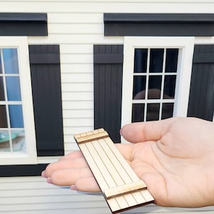 Dollhouse Miniature DIY Wooden Windows Shutters - (1:12 scale), Dollhouse Miniatures, Mini furniture, Outdoor decor, Unfinished, Crafts