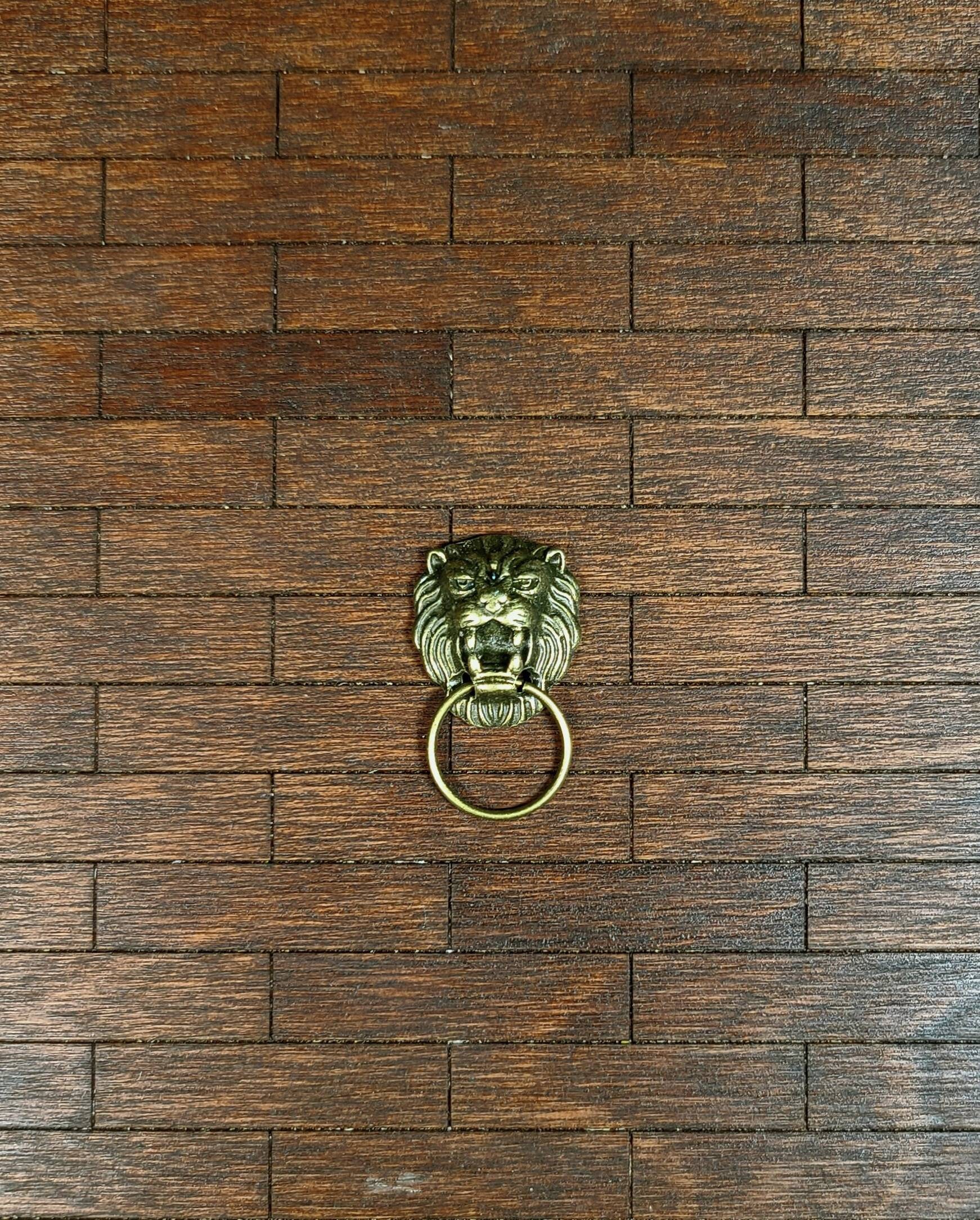Miniature Lion Head Door Knocker - Miniature Decorations, Dollhouses,…