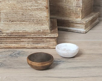 Miniature Large Wooden Bowls (1pc) - Decorations, Dollhouses 1:12,1/6 Furniture, Wood, Accessories, Food, Kitchen, Rustic