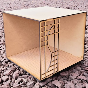 Dollhouse Room Box DIY (2 Walls, Roof, and a Partial Wall) - Miniatures, Accessories, Craft Room Box, DIY Project, Bedroom, Living Room