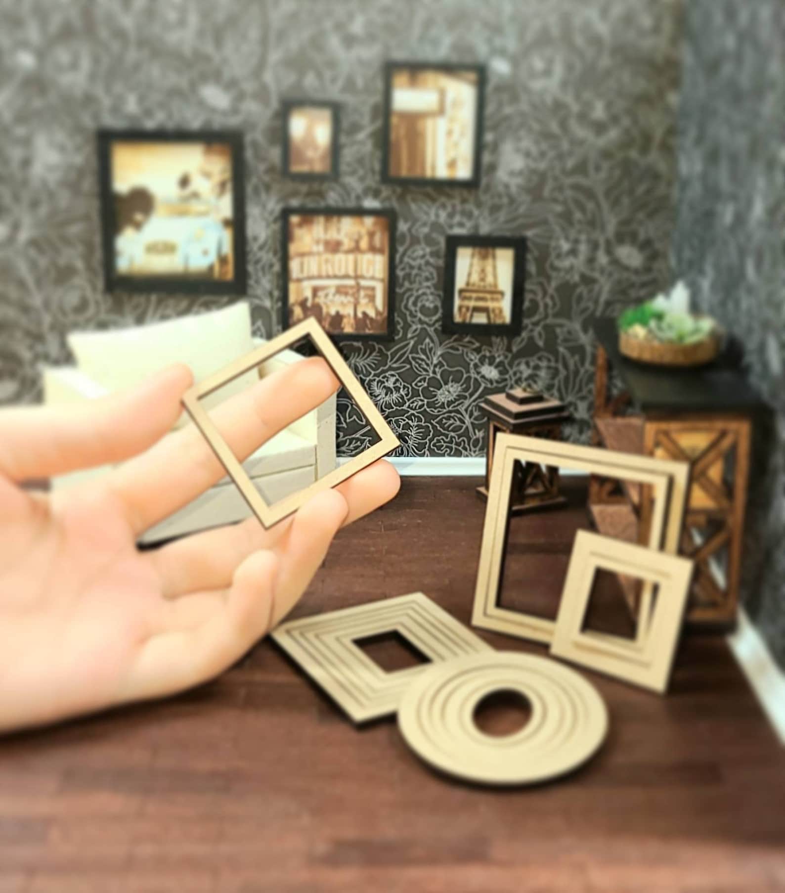 Dollhouse Miniature Picture Frame DIY dollhouse Miniatures Etsy