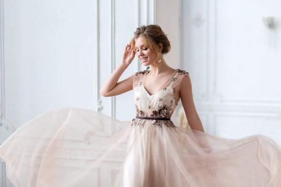 Bridal Dress Wedding Dress Open Back Wedding Dress White Dress Etsy