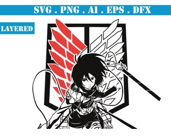 pic Mikasa Attack On Titan Svg mikasa silhouette etsy