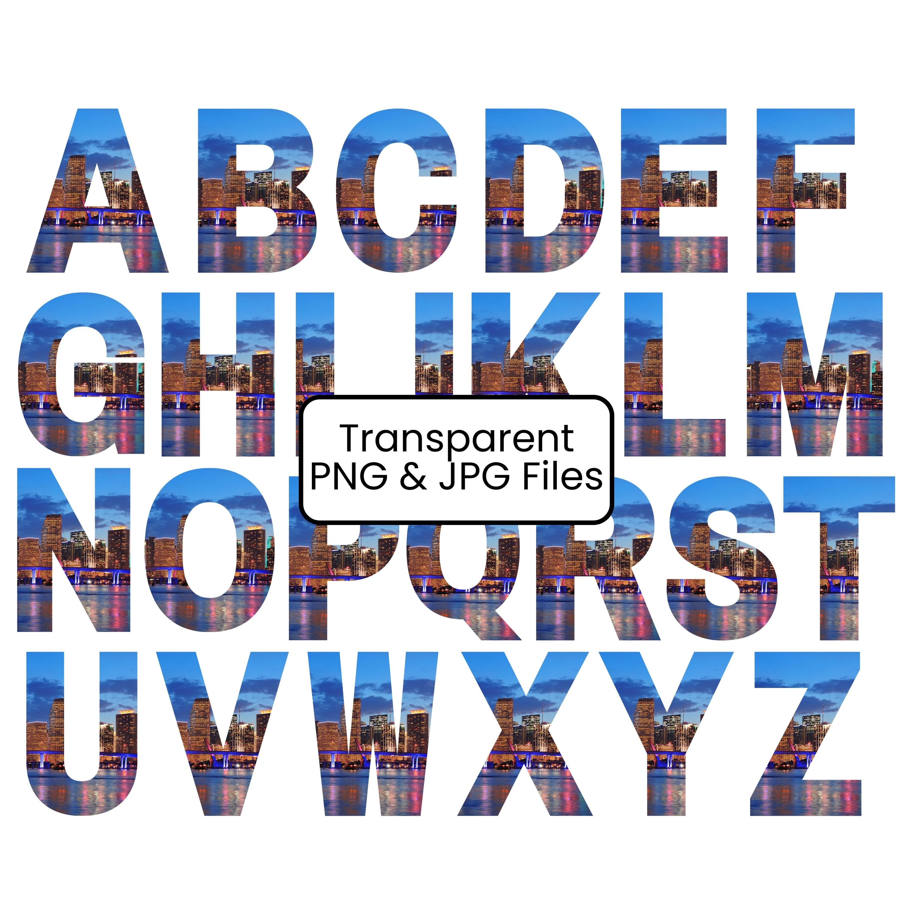 Urban Skyline Alphabet Clipart: City Lights Pattern Doodle Letters ...