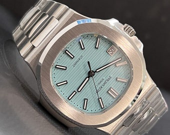 Patek Philippe Nautilus Tiffany Stahl Blau 40mm Zifferblatt Gekommen mit Box - Tag - Papiere, Stahl Patek Philippe Uhr, Uhren, Nautilus Uhr