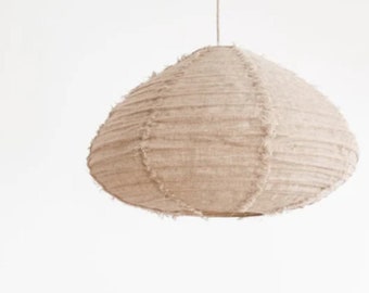Linen Taupe METRO Light Shade – Linen Pendant Light – Handmade Pendant Light – Home Decor Lamp Shade – Hanging Linen Pendant
