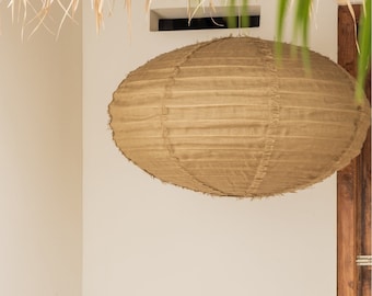 Linen Rust/Bronze DOME Light Shade – Linen Pendant Light – Handmade Pendant Light – Home Decor Lamp Shade – Hanging Linen Pendant