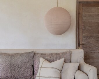 Linen Blush Empire Light Shade – Linen Pendant Light – Handmade Pendant Light – Home Decor Lamp Shade – Hanging Linen Pendant