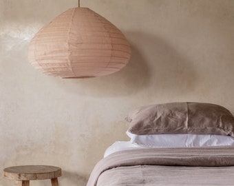 Linen Blush METRO Light Shade – Linen Pendant Light – Handmade Pendant Light – Home Decor Lamp Shade – Hanging Linen Pendant