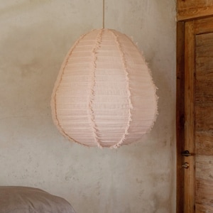 Linen Blush PARLOUR Light Shade – Linen Pendant Light – Handmade Pendant Light – Home Decor Lamp Shade – Hanging Linen Pendant
