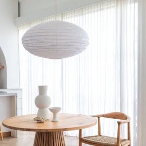 Linen Pure White DOME Light Shade – Linen Pendant Light – Handmade Pendant Light – Home Decor Lamp Shade – Hanging Linen Pendant