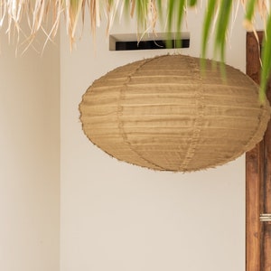 Linen Rust/Bronze DOME Light Shade – Linen Pendant Light – Handmade Pendant Light – Home Decor Lamp Shade – Hanging Linen Pendant