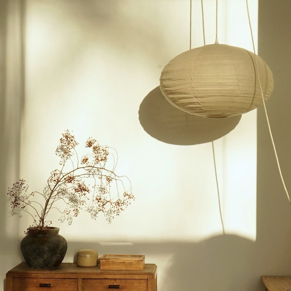 Linen TAUPE DOME Light Shade – Linen Pendant Light – Handmade Pendant Light – Home Decor Lamp Shade – Hanging Linen Pendant