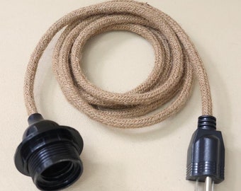 Jute hanglampsnoer: rustieke plug-in hanglampkabel (UL-gecertificeerd)
