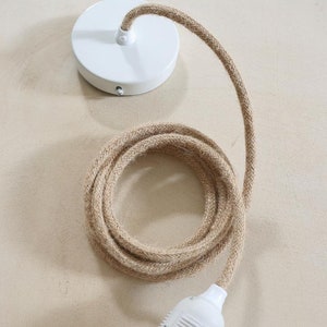 Jute Ceiling Pendant Kit E27 - White