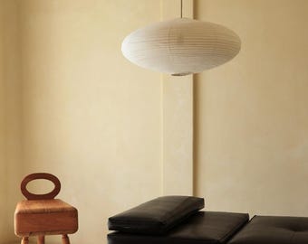 Lámpara colgante de lino NELSON: Lámpara de techo moderna con forma de platillo, decoración escandinava Wabi Sabi JAPANDI