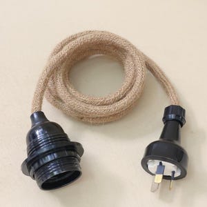 Rustic Plug Jute Pendant Light Cord: Rustic Plug-in Hanging Lamp Cable (UL Listed ...
