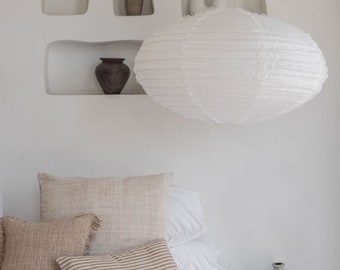 Linen Off-White DOME Light Shade – Linen Pendant Light – Handmade Pendant Light – Home Decor Lamp Shade – Hanging Linen Pendant