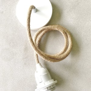 Jute Ceiling Pendant Kit E27 White imagen 1