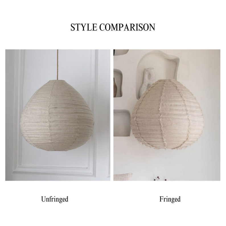 Linen Taupe PARLOUR Light Shade Linen Pendant Light Handmade Pendant Light Home Decor Lamp Shade Hanging Linen Pendant image 6