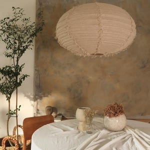 Linen Taupe DOME Light Shade – Linen Pendant Light – Handmade Pendant Light – Home Decor Lamp Shade – Hanging Linen Pendant
