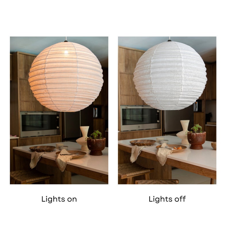 Linen Off White LUNA Light Shade Linen Pendant Light Handmade Pendant Light Home Decor Lamp Shade Hanging Linen Pendant zdjęcie 6