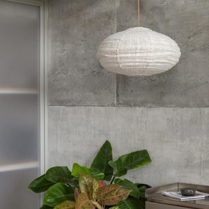 Oslo Woven Cotton Dome Light Shade – Cotton Pendant Light – Handmade Pendant Light – Home Decor Lamp Shade – Hanging Cotton Pendant