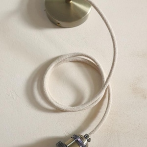 Antique Brass Linen-covered Ceiling Pendant Kit E27 | UL listed electrical cable - Electrical Wire - Cloth Covered Electrical Cord