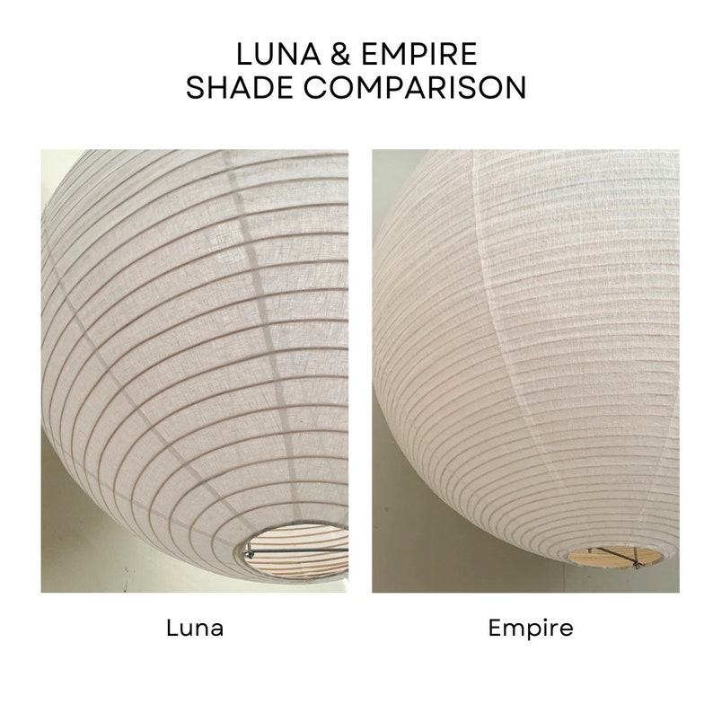EMPIRE Linen Pendant Light Shade: Off-White Round Ceiling Lamp SCANDINAVIAN JAPANDI Boho Decor image 7