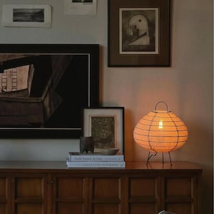 ATLAS Linen Table Lamp - Handmade Japandi Modern Lighting - Scandi Neutral Bedside Lamp – Minimalist Home Decor
