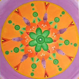 Mandala, acrylic, painting, room decoration, wall hanging, energy, picture, meditation, yoga