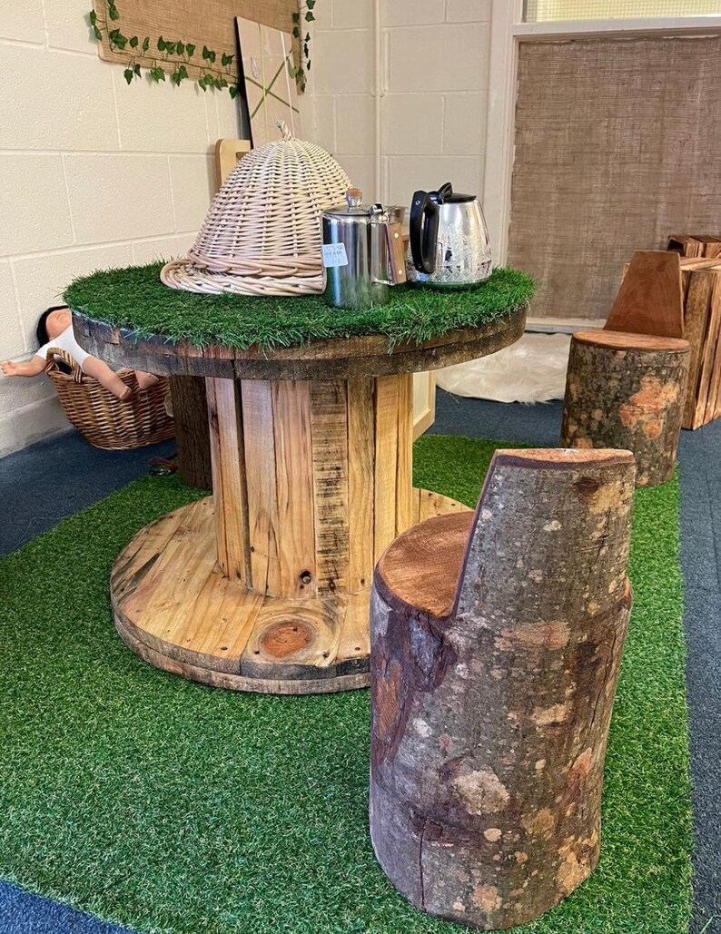 Wooden Cable Drum Reel With Artificial Grass Astro Turf Top Etsy UK