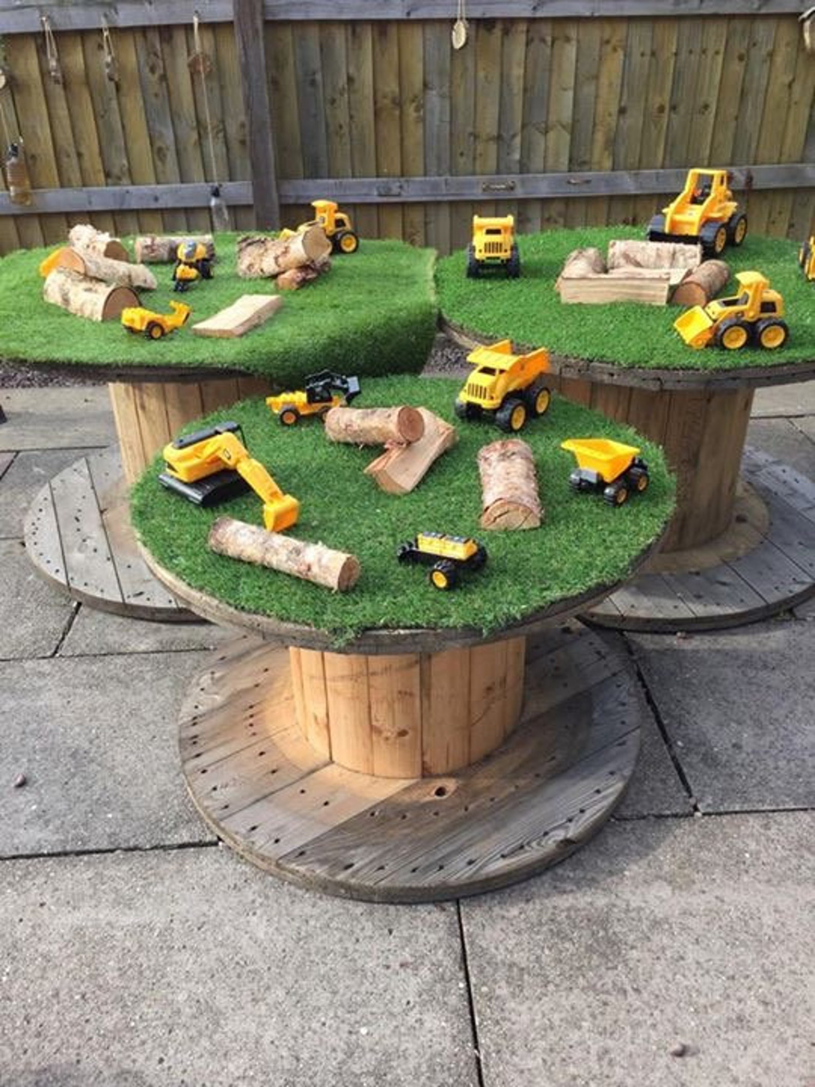 Wooden Cable Drum Reel With Artificial Grass Astro Turf Top Etsy UK